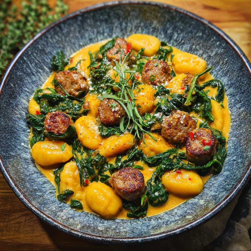 Pumpkin Gnocchi Spinach Sausage